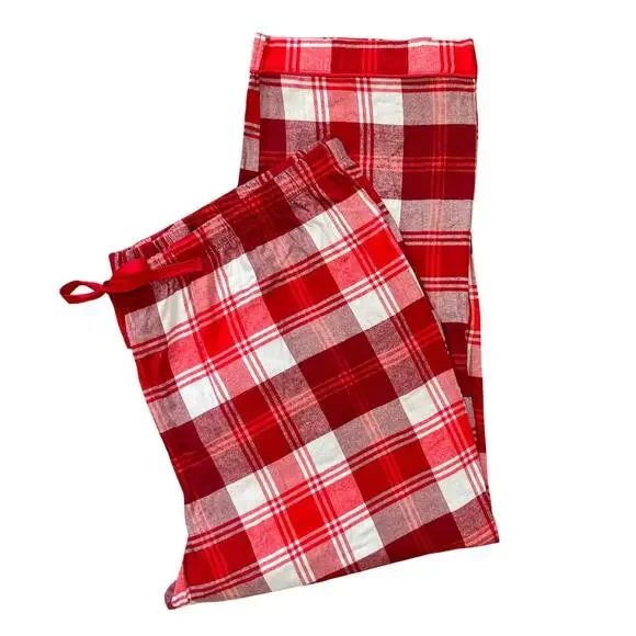 NWOT PJ Set Boxy Plaid Flannel Oversized Cozy Comfy Red Cream Plus Size 3x - Picture 5 of 9